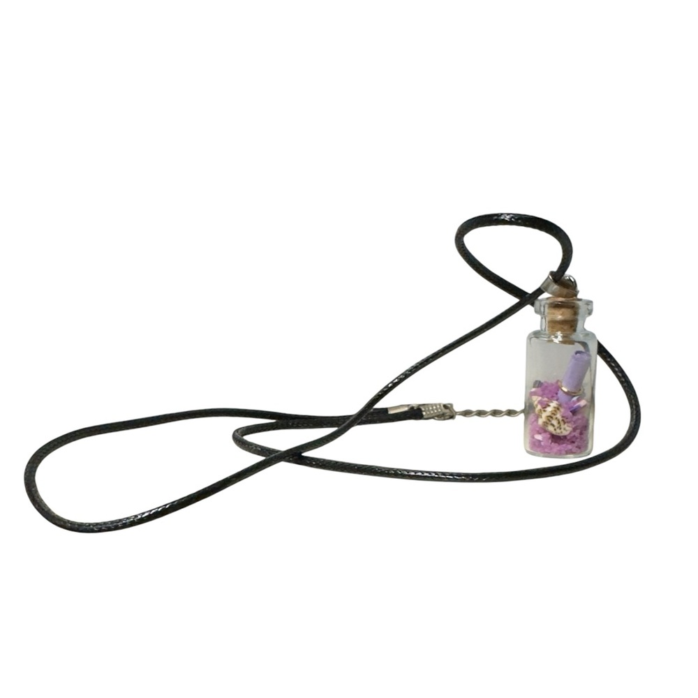 UNBRANDED Driftwood Message In A Bottle FLUORESCENT Sand Pendant NECKLACE #1